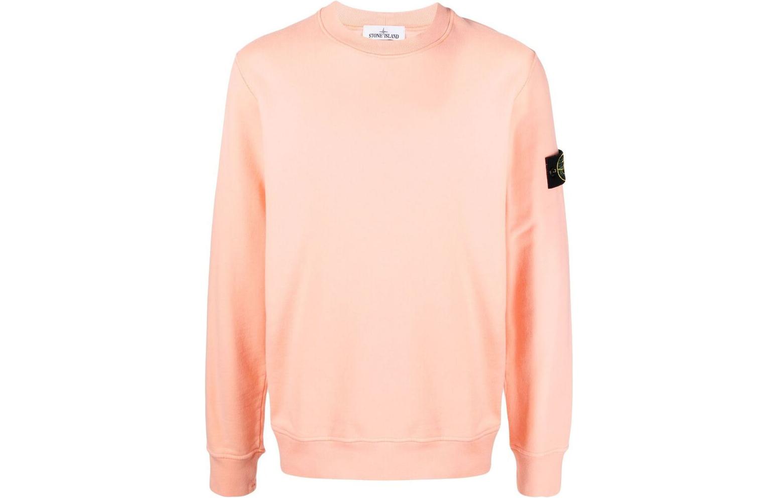 STONE ISLAND FW22 Crewneck Sweatshirt Beige  Pullover with Logo Patch 771563020-V0083