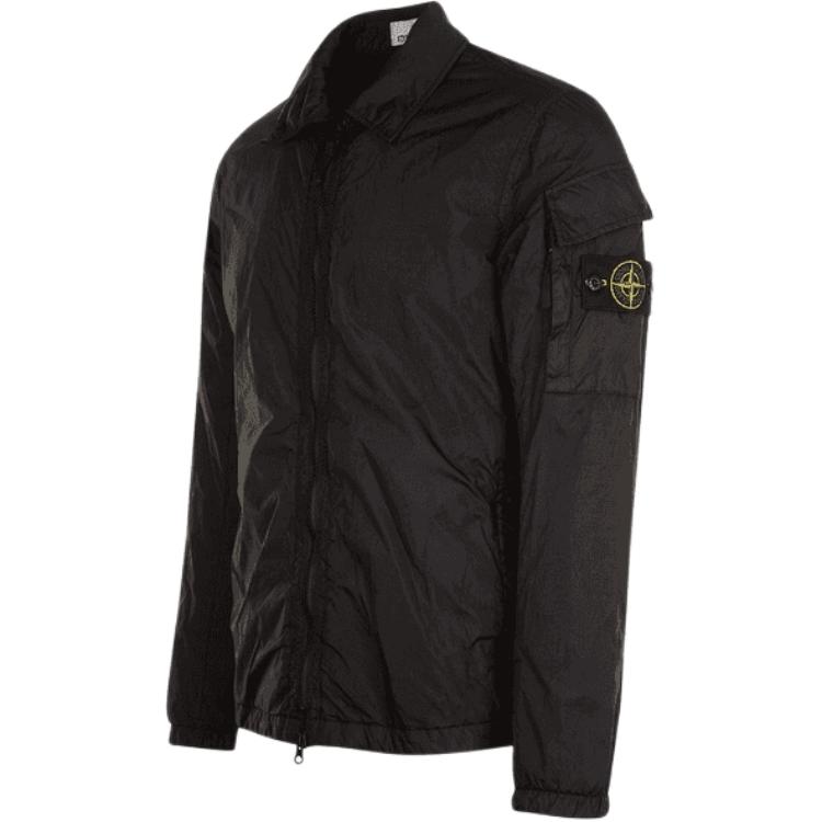 Stone Island FW22 Crinkle Nylon Collar Shirt Jacket Black  Outerwear 771510223-V0029 圖 4