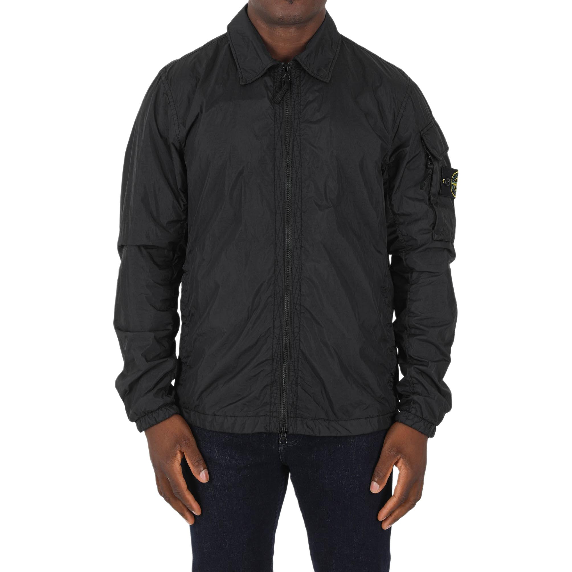 Stone Island FW22 Crinkle Nylon Collar Shirt Jacket Black  Outerwear 771510223-V0029 圖 6