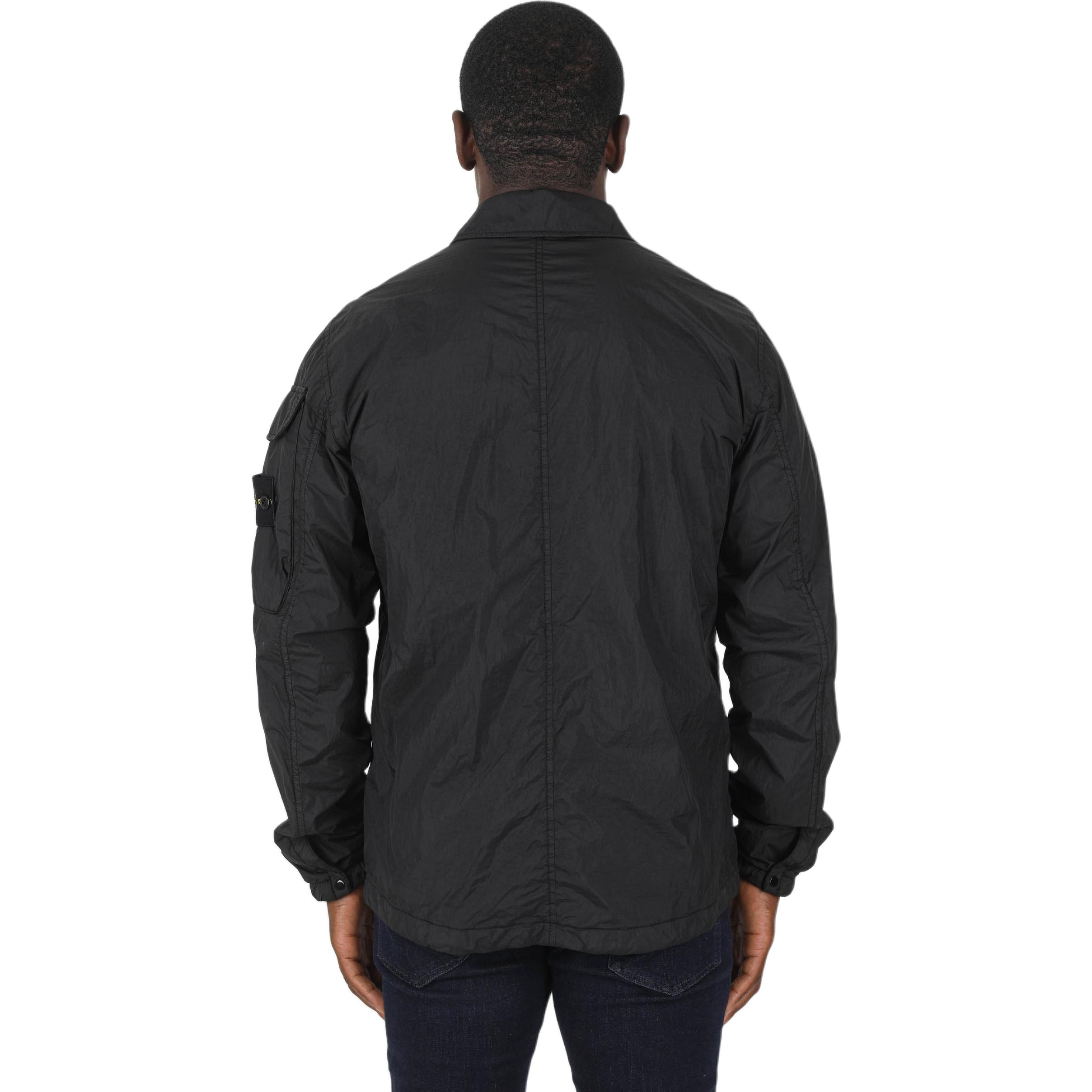 Stone Island FW22 Crinkle Nylon Collar Shirt Jacket Black  Outerwear 771510223-V0029 圖 7