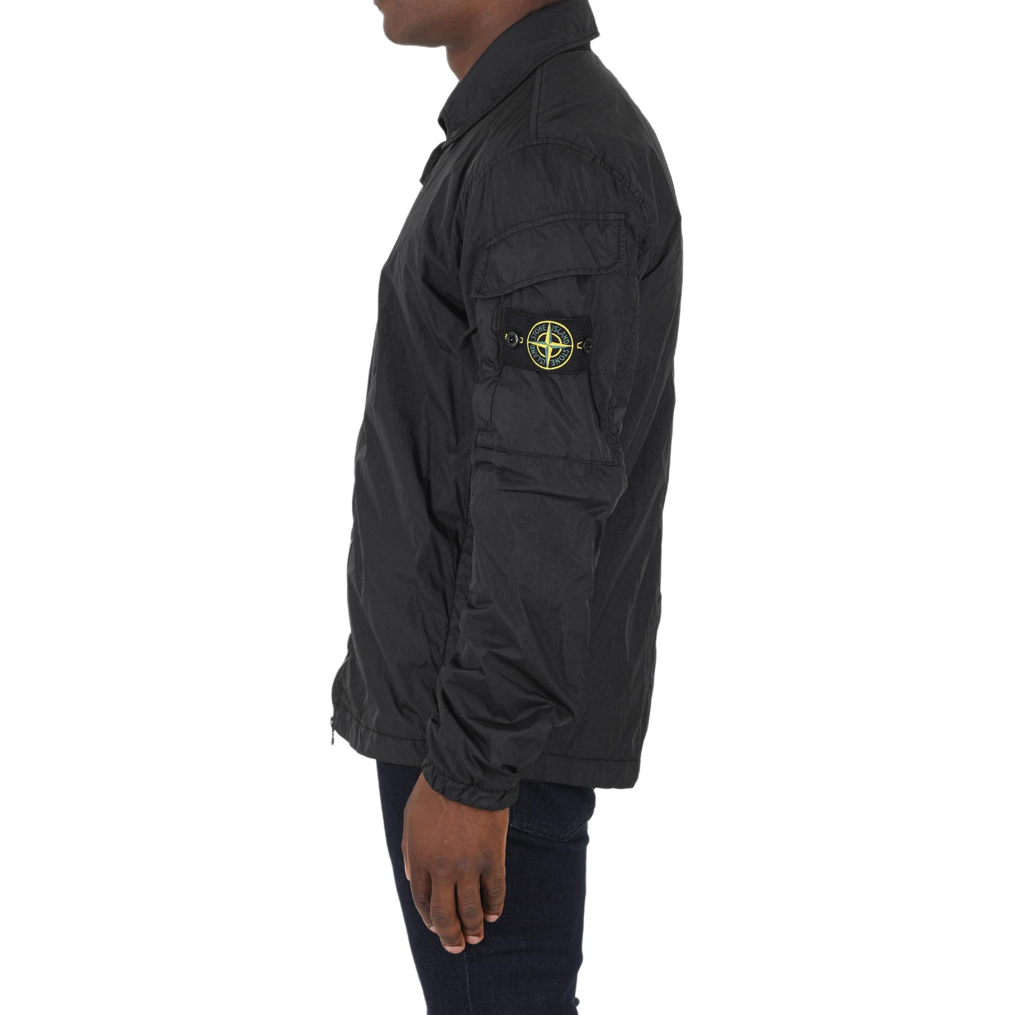 Stone Island FW22 Crinkle Nylon Collar Shirt Jacket Black  Outerwear 771510223-V0029 圖 8