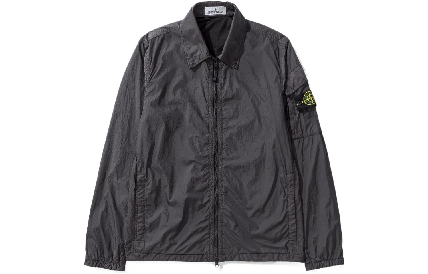 Stone Island FW22 Crinkle Nylon Shirt Jacket Men’s Charcoal Grey 771510223-V0065