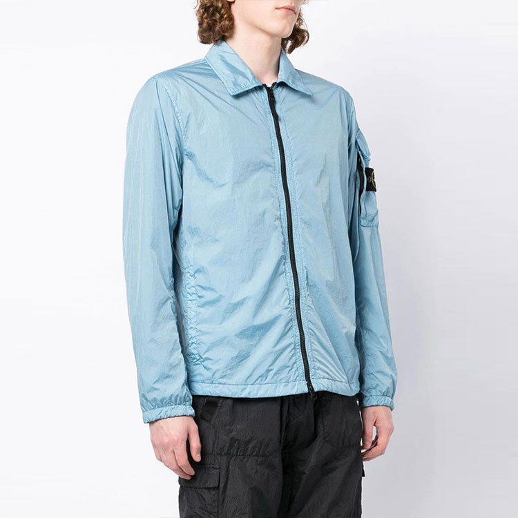 STONE ISLAND FW22 Crinkle Nylon Shirt Jacket Men’s Blue 771510223-V0046 圖 5