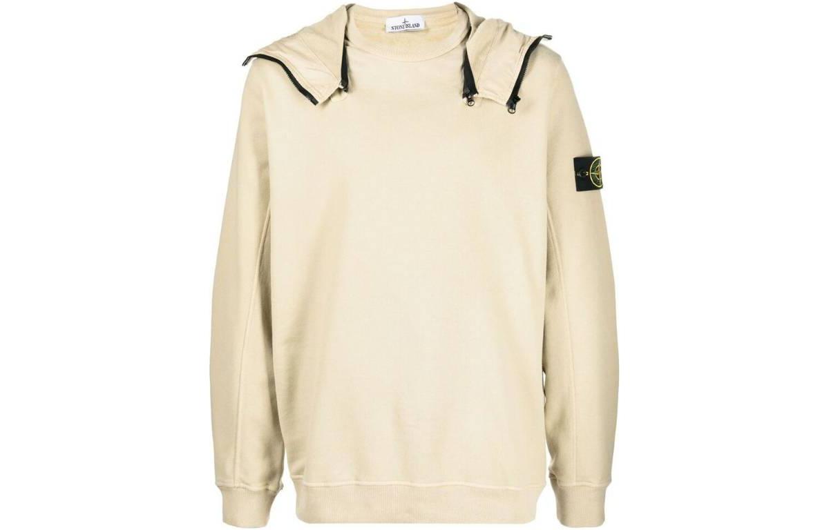 Stone Island FW22 Detachable Hood Pullover Sweatshirt Beige Men’s 771564920-V0090