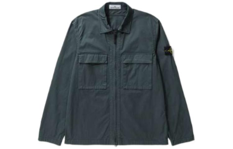 STONE ISLAND FW22 Elastic Cotton Gabardine Shirt Jacket Men’s Petroleum Color 771511710-V0057
