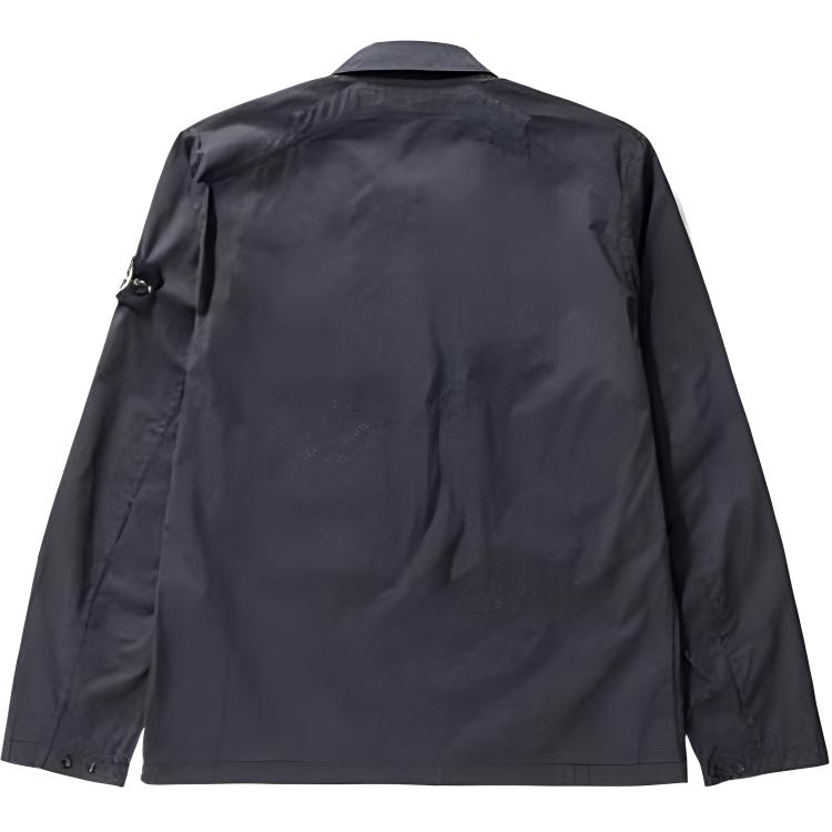 STONE ISLAND FW22 Elastic Cotton Gabardine Shirt Jacket Charcoal Grey Men 771511710-V0065 圖 3