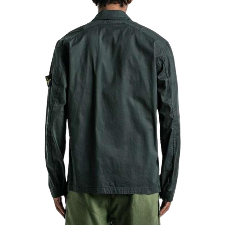 STONE ISLAND FW22 Elastic Cotton Gabardine Shirt Jacket Men’s Petroleum Color 771511710-V0057 圖 5