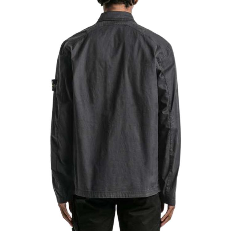STONE ISLAND FW22 Elastic Cotton Gabardine Shirt Jacket Charcoal Grey Men 771511710-V0065 圖 5