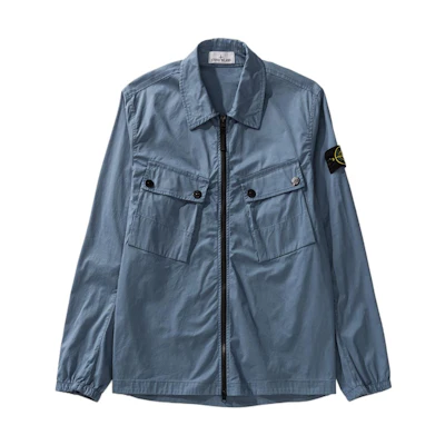 STONE ISLAND FW22 Fog Blue Casual Loose Fit Long-Sleeve Jacket Men’s. 771510910-V0024