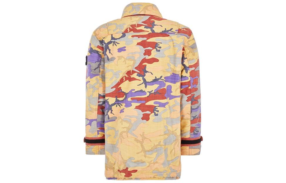 Lookbook STONE ISLAND FW22 Jaket Lengan Panjang Bercetak Zip Penuh Jingga 7715442E2-V0032