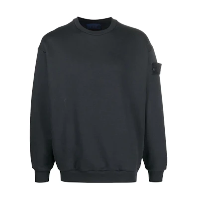 Stone Island FW22 Ghost Series Black Badge Crewneck Sweatshirt Midnight Blue 7715633F3-V0020