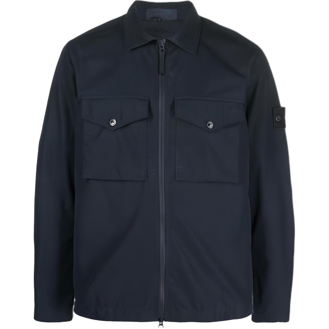 Stone Island FW22 Ghost Series Black Label Shirt Jacket Blue - Outerwear 7715116F1-V0020