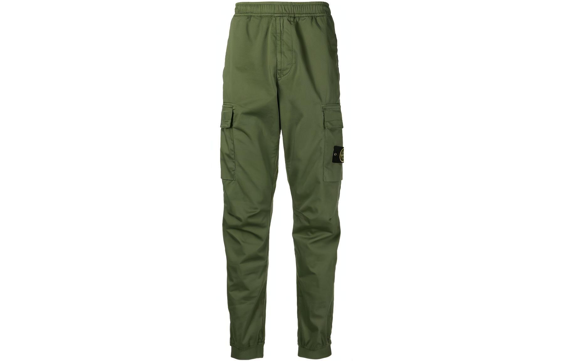 STONE ISLAND FW22 Green Cargo Jogger Pants  Casual Straight Fit 771531314-V0058