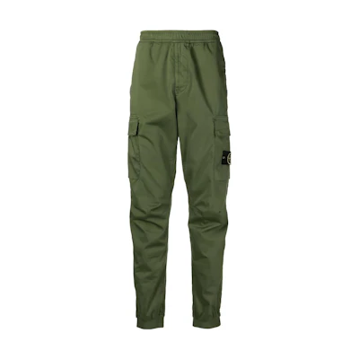 STONE ISLAND FW22 Green Cargo Jogger Pants Casual Straight Fit 771531314-V0058