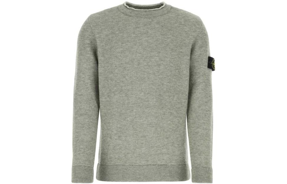 STONE ISLAND FW22 Green Crewneck Knit Sweater  - Solid Color. 7715543C1-V0055