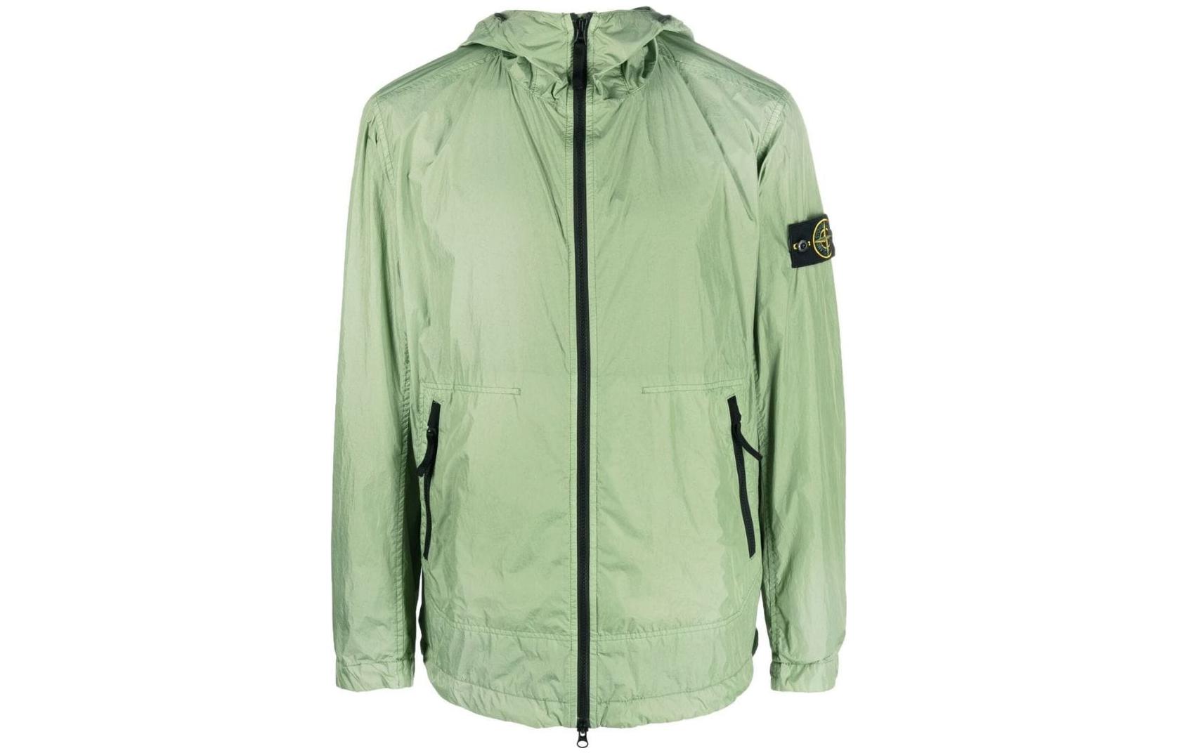 Stone Island FW22 Green Lightweight Waterproof Hooded Jacket for Men 781540522-V0055