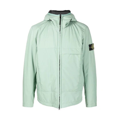 Stone Island FW22 Green Logo Patch Zip-Up Hoodie Jacket 771540527-V0055