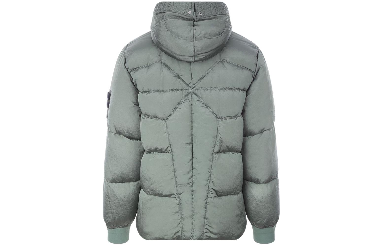 Stone Island FW22 Green Quilted Logo Patch Hooded Down Jacket Unisex. 771543619-V0055 圖 3