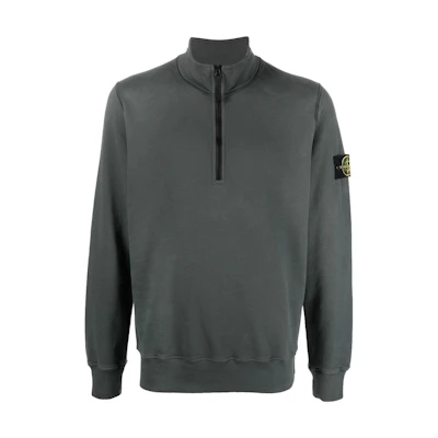 Stone Island FW22 Grey Zip-Up Collar Sweatshirt for Men 771561920-V0057