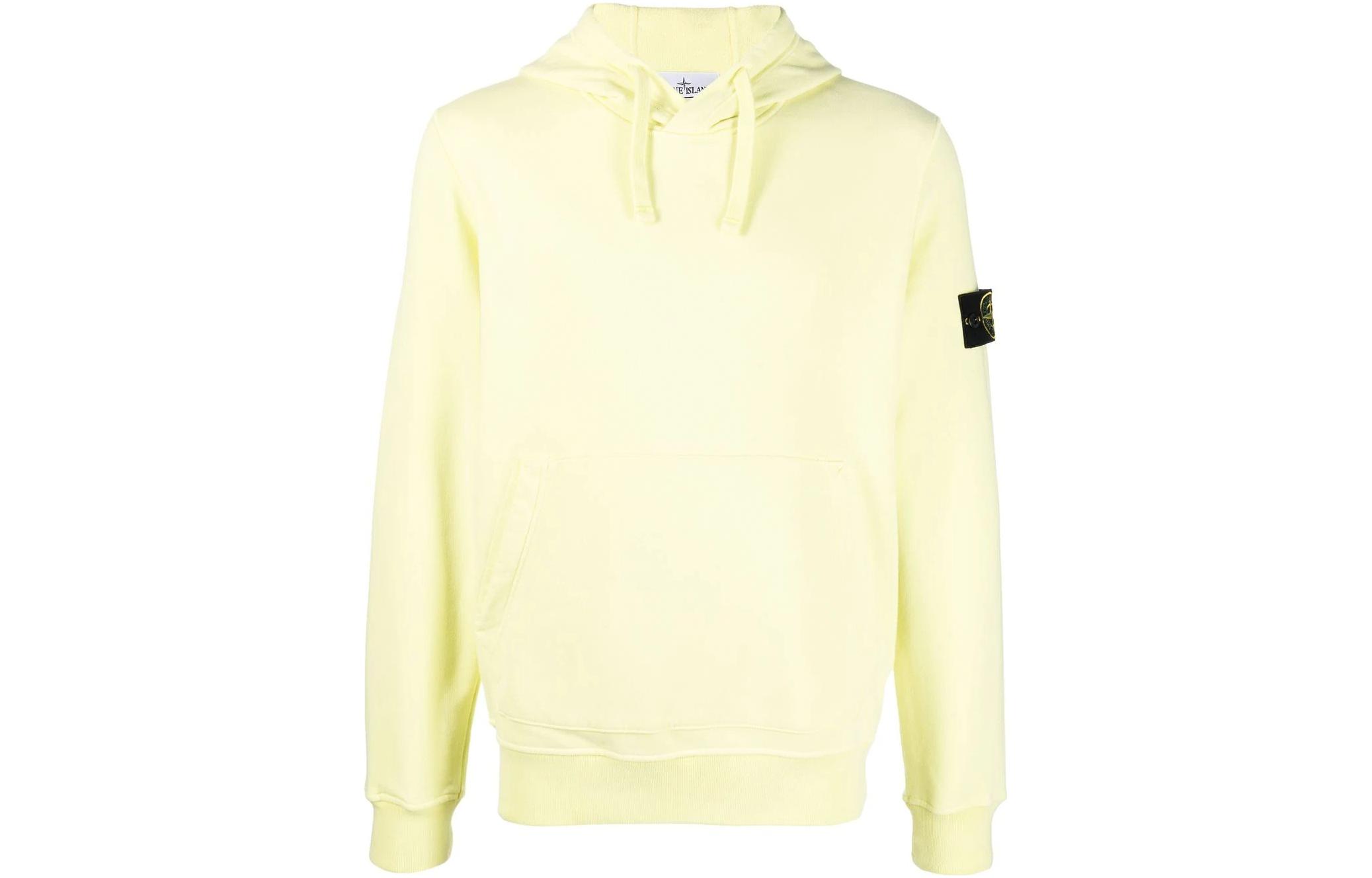 Order Sudadera Amarilla Limón Stone Island FW22 con Logo y Bolsillo Canguro. 771564120-V0031