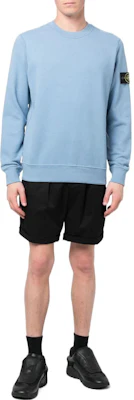 Stone Island FW22 Light Blue Logo Patch Long Sleeve Sweatshirt Men. 771563020-V0046 Lookbook Stone Island FW22 Light Blue Logo Patch Long Sleeve Sweatshirt Men. 771563020-V0046