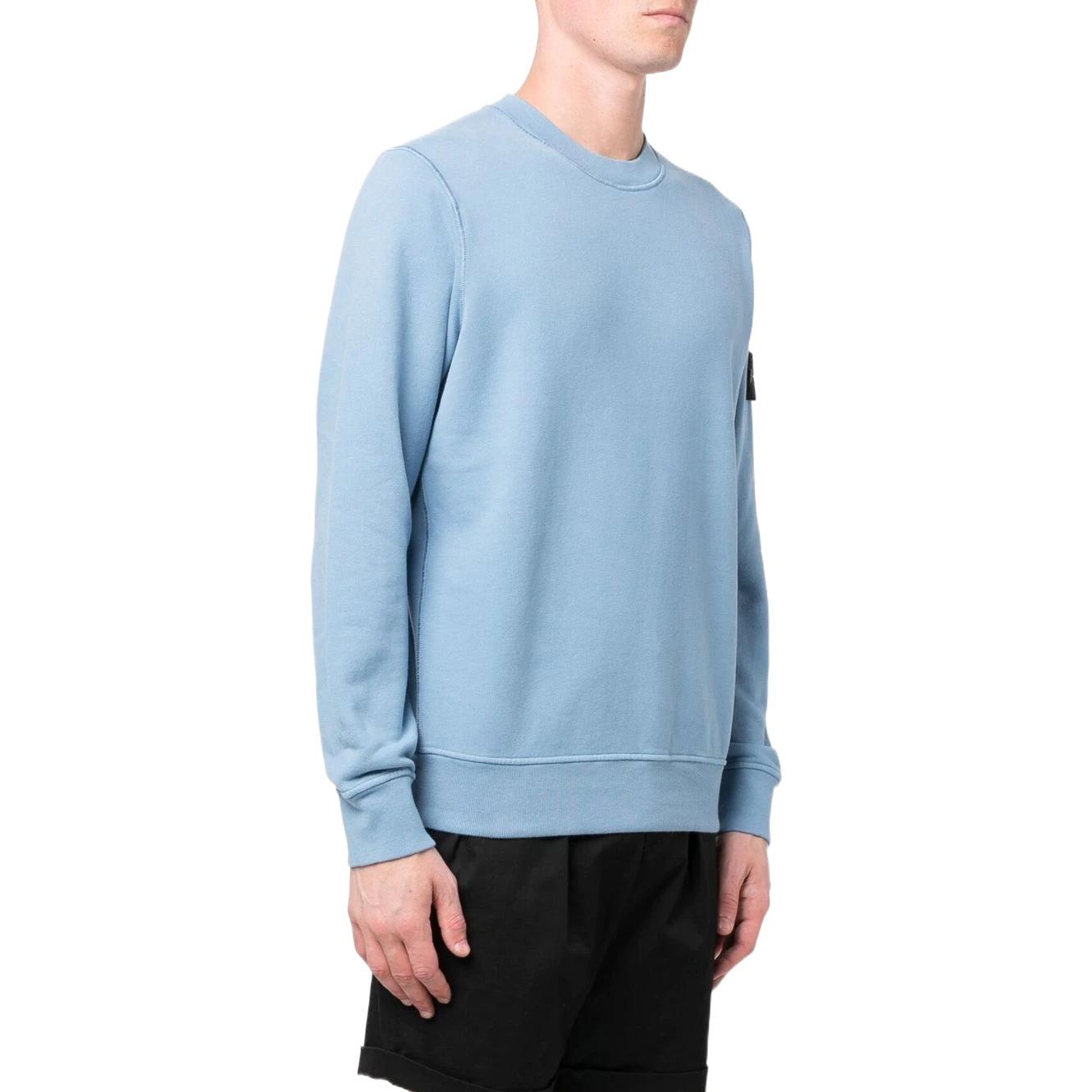 Stone Island FW22 Light Blue Logo Patch Long Sleeve Sweatshirt Men. 771563020-V0046 圖 5