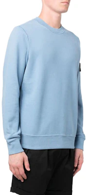Stone Island FW22 Light Blue Logo Patch Long Sleeve Sweatshirt Men. 771563020-V0046 Purchase Stone Island FW22 Light Blue Logo Patch Long Sleeve Sweatshirt Men. 771563020-V0046