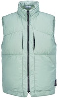 STONE ISLAND FW22 Light Green Sleeveless Vest with Zip and Stand Collar Men. 7715G1232-V0055 STONE ISLAND FW22 Light Green Sleeveless Vest with Zip and Stand Collar Men. 7715G1232-V0055
