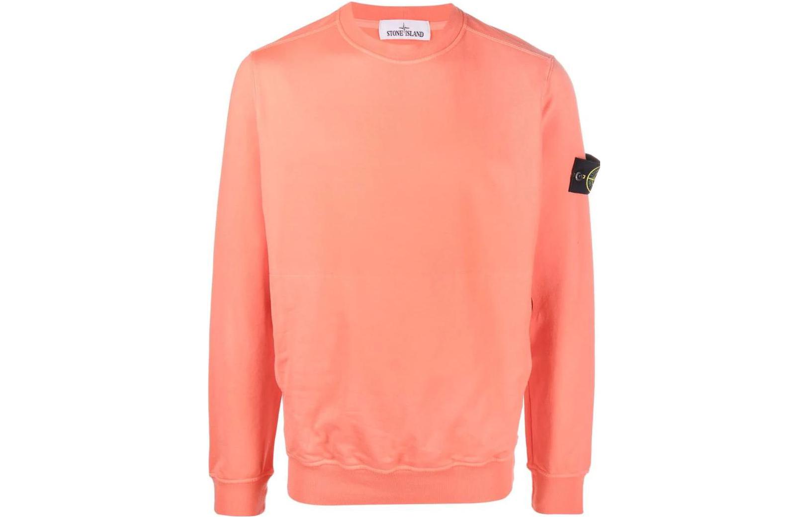 Stone Island FW22 Logo Badge Crewneck Pullover Sweatshirt Orange 761564052