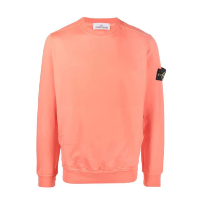 Stone Island FW22 Logo Badge Crewneck Pullover Sweatshirt Orange 761564052