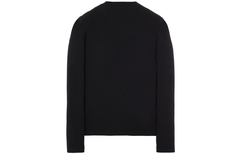 Lookbook STONE ISLAND FW22 Sweater Crewneck Logo Bordir Hitam Pullover. 7715502GA-V0029
