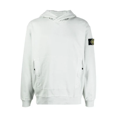Stone Island FW22 Logo Embroidered Hoodie Light Grey Long Sleeve 771561820-V0061