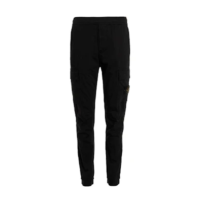 STONE ISLAND FW22 Logo Patch Cargo Pants Black Menswear 771531314-V0029