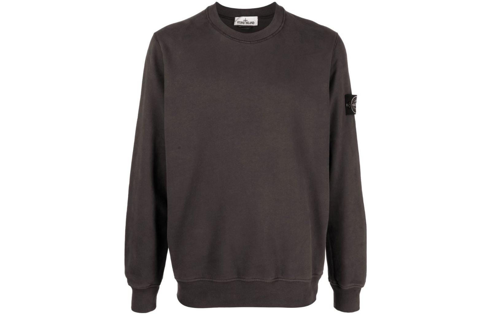 Stone Island FW22 Logo Patch Crewneck Sweatshirt Brown Men’s 771563020-V0065