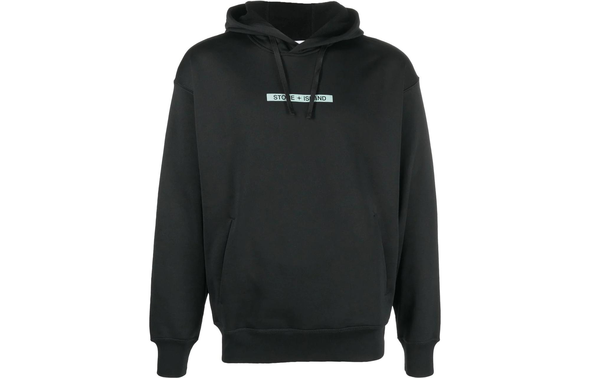 Stone Island FW22 Logo Patch Drawstring Hoodie Men’s Black 771560335V0029