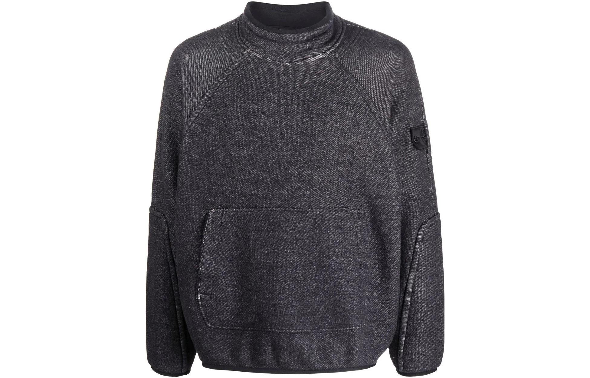 Stone Island FW22 Logo Patch High-Neck Sweatshirt Grey 77196021C-V0029