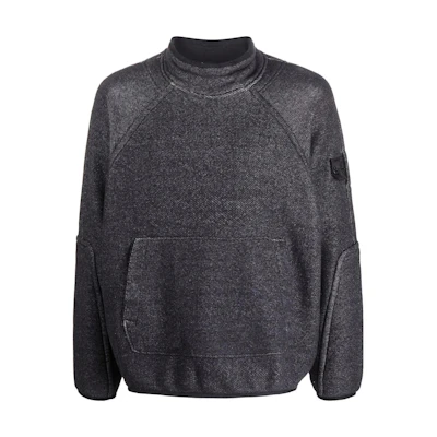 Stone Island FW22 Logo Patch High-Neck Sweatshirt Grey 77196021C-V0029