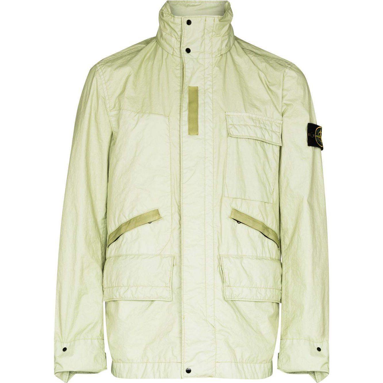 Stone Island FW22 Logo Patch High Neck Jacket Men’s Light Green 761540123-V0052