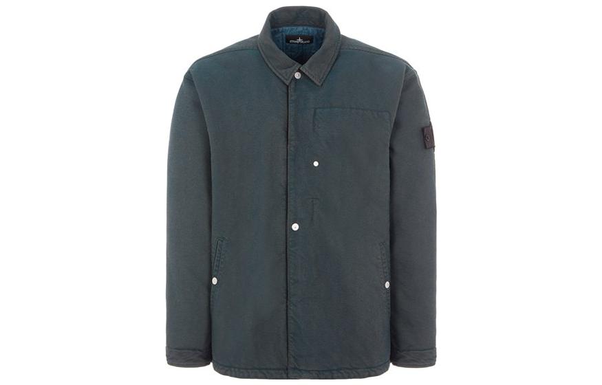 Stone Island FW22 Logo Patch Long Sleeve Jacket Petrol Blue 771510515-V0057