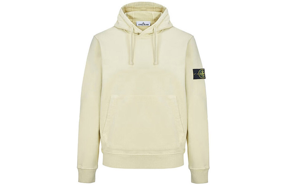 Stone Island FW22 Logo Patch Long Sleeve Sweatshirt Men’s Pale Yellow 771564120-V0035