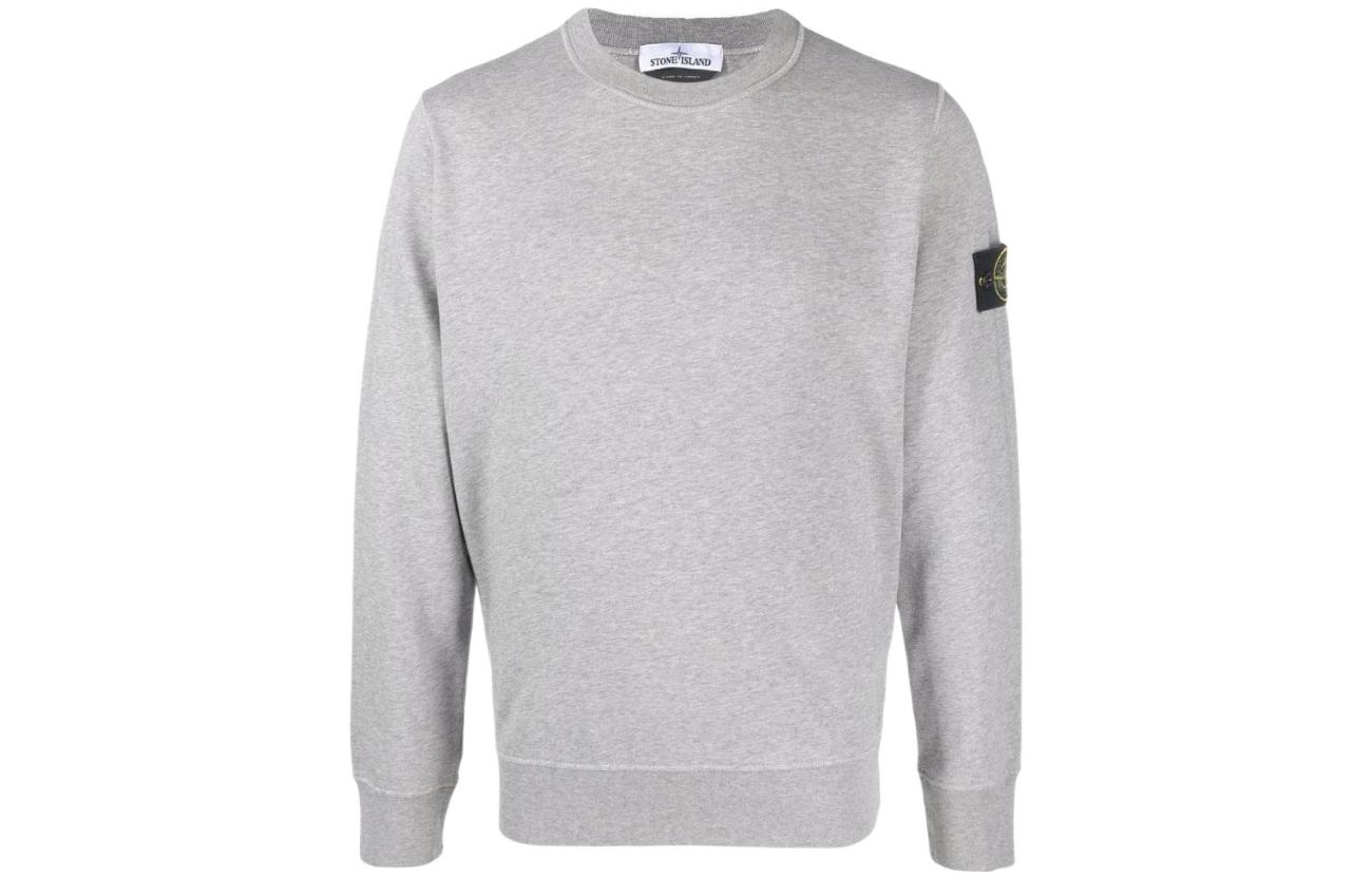 STONE ISLAND FW22 Logo Patch Oversized Pullover Sweatshirt  Grey 761563051-V0M64