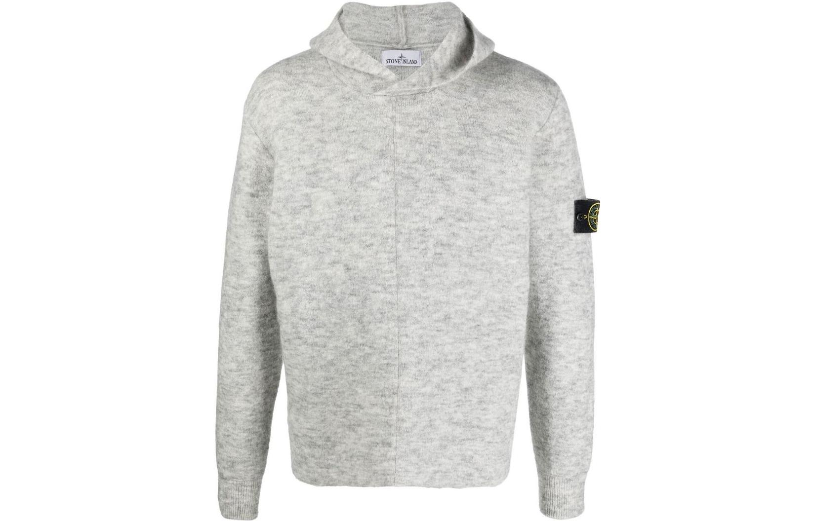 Stone Island FW22 Logo Patch Pullover Hoodie Grey 7715515D5-V0M64