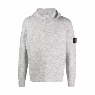 Stone Island FW22 Logo Patch Pullover Hoodie Grey 7715515D5-V0M64