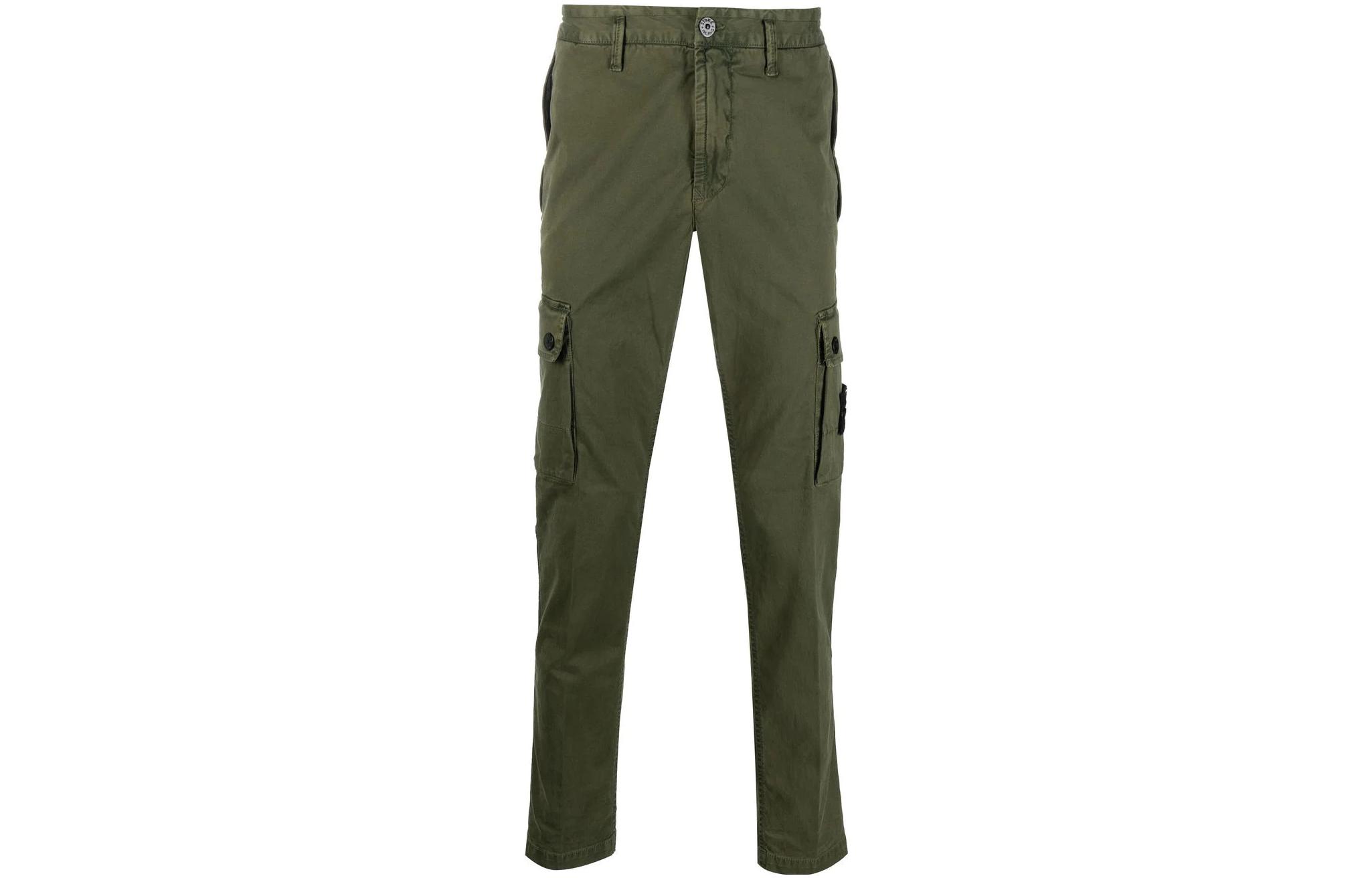 Stone Island FW22 Logo Patch Straight-Leg Cargo Pants Men’s Military Green 7715303L1-V0158
