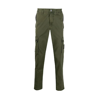 Stone Island FW22 Logo Patch Straight-Leg Cargo Pants Men’s Military Green 7715303L1-V0158