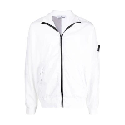 Stone Island FW22 Logo Patch Zip Jacket White Outerwear 761560354