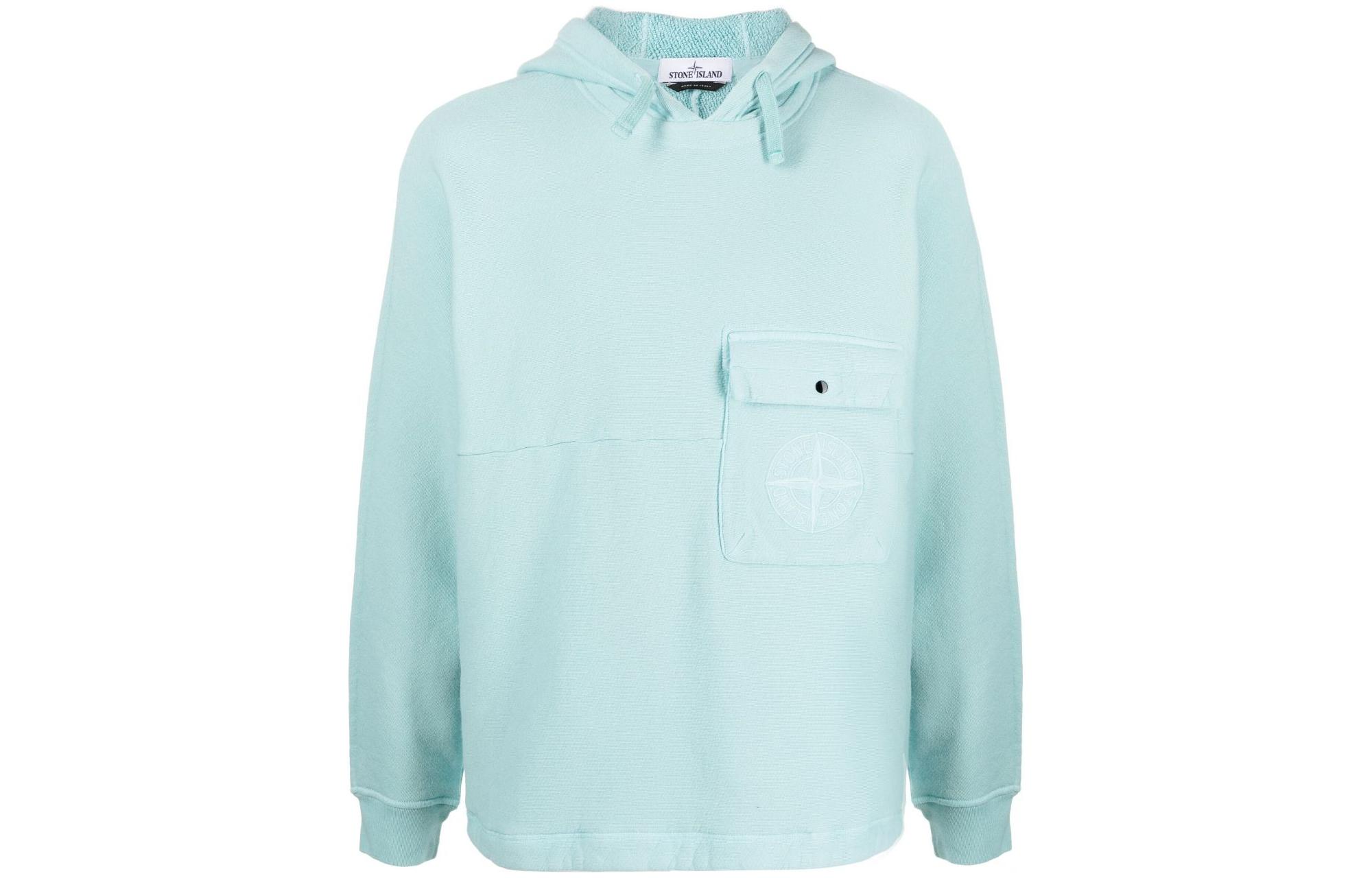 Stone Island FW22 Logo Pocket Sweatshirt Men’s Light Blue 761561253-V0044