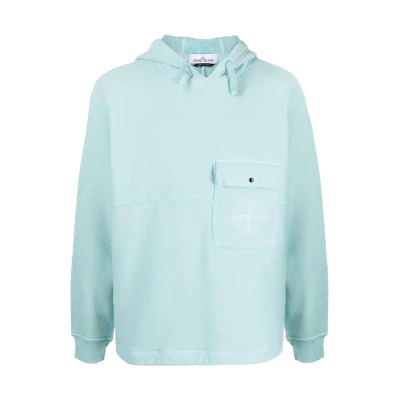 Stone Island FW22 Logo Pocket Sweatshirt Men’s Light Blue 761561253-V0044