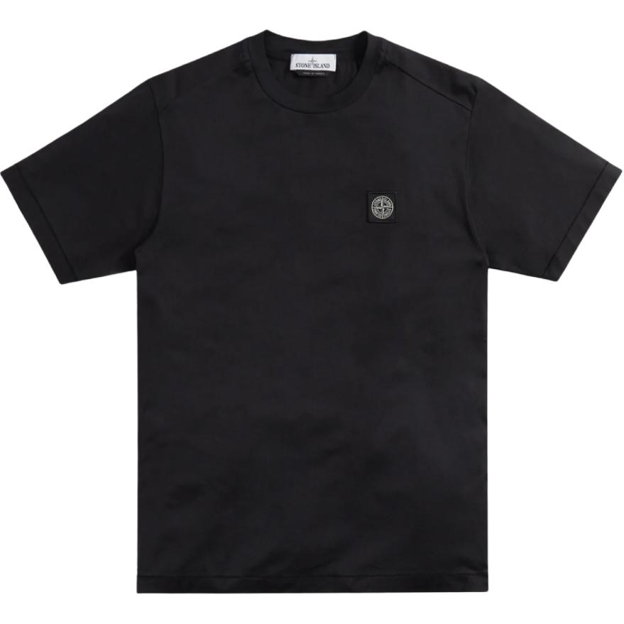 STONE ISLAND FW22 Logo Print Crewneck Short Sleeve T-Shirt Men Black 771524113-V0029