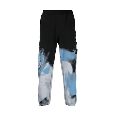 STONE ISLAND FW22 Logo Print Knitted Joggers Black - 771563445-V0029